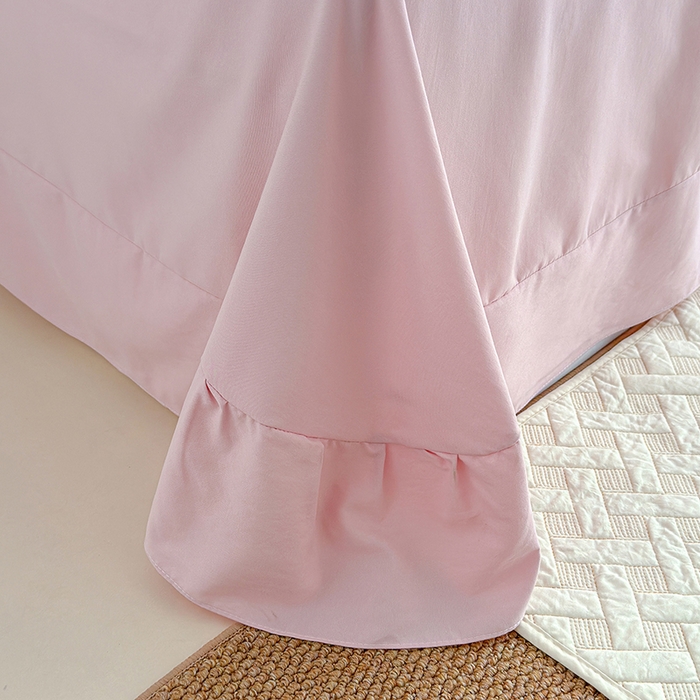 91家纺网 家纺一手货源 找家纺 铺尚美家纺 2026春夏新款古法水洗云感棉夏被四件套全棉花边印花夏凉被空调被 桃笺