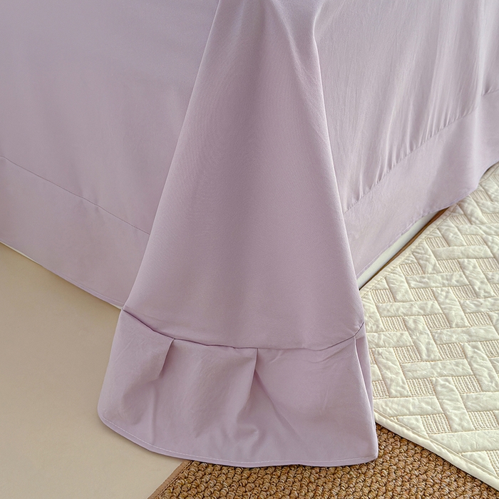 91家纺网 家纺一手货源 找家纺 铺尚美家纺 2026春夏新款古法水洗云感棉夏被四件套全棉花边印花夏凉被空调被 紫蝶