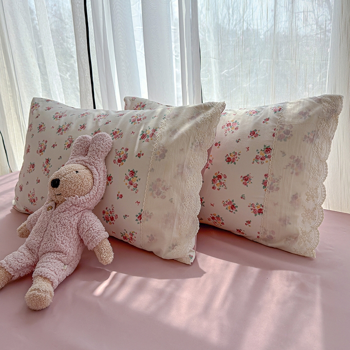 91家纺网 家纺一手货源 找家纺 铺尚美家纺 2026春夏新款古法水洗云感棉夏被四件套全棉花边印花夏凉被空调被 棠梨