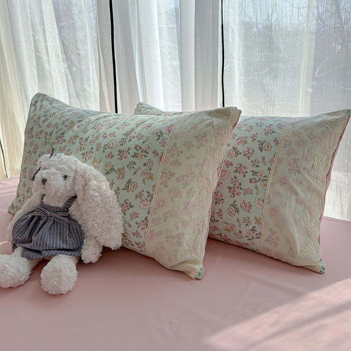 91家纺网 家纺一手货源 找家纺 铺尚美家纺 2026春夏新款古法水洗云感棉夏被四件套全棉花边印花夏凉被空调被 花畔