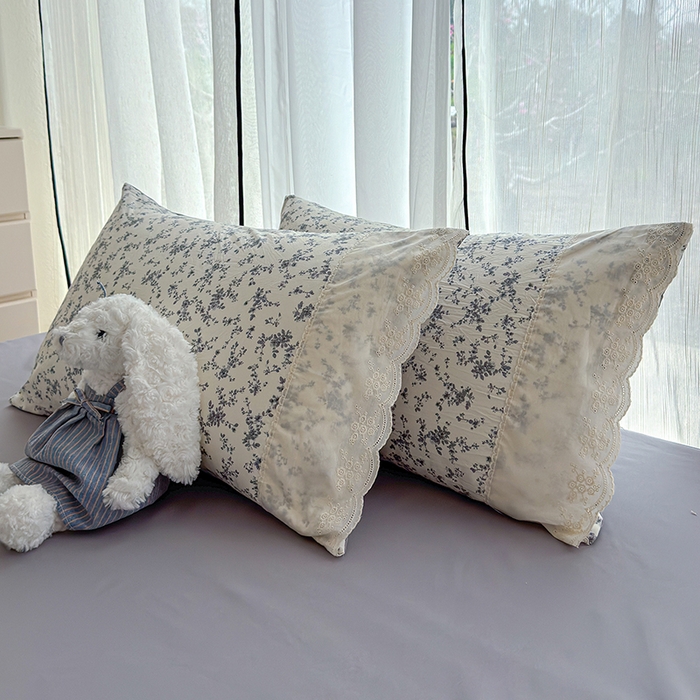 91家纺网 家纺一手货源 找家纺 铺尚美家纺 2026春夏新款古法水洗云感棉夏被四件套全棉花边印花夏凉被空调被 素羽