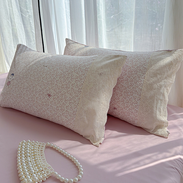 91家纺网 家纺一手货源 找家纺 铺尚美家纺 2026春夏新款古法水洗云感棉夏被四件套全棉花边印花夏凉被空调被 甜梦小狗