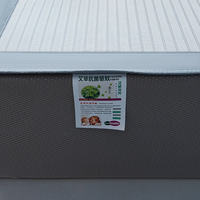 91家纺网 家纺一手货源 找家纺 航途席业 2026新款刺绣可水洗碳光冰丝席宽包边无纺布冰丝席艾香系列 艾香条纹床笠款绅士灰