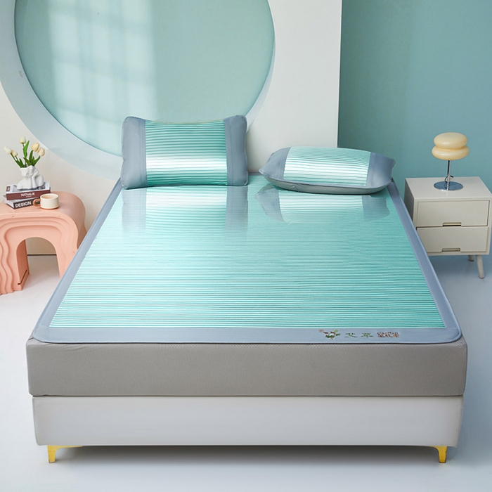 91家纺网 家纺一手货源 找家纺 （总）航途席业 2025新款凉席三明治刺绣可水洗碳光冰丝席宽包边艾香系列