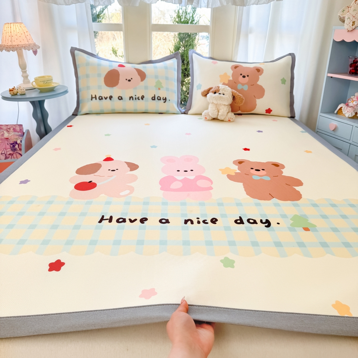 91家纺网 家纺一手货源 找家纺 （总）川悦生活 2026新款碳光冰丝大阪卡通凉席