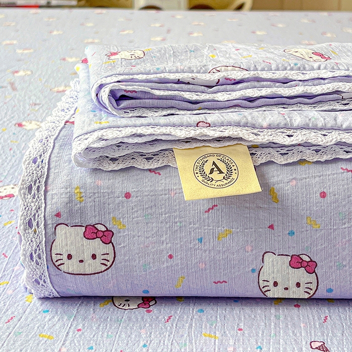 （总）水木坊 2025新款云感提花双层纱花边床单