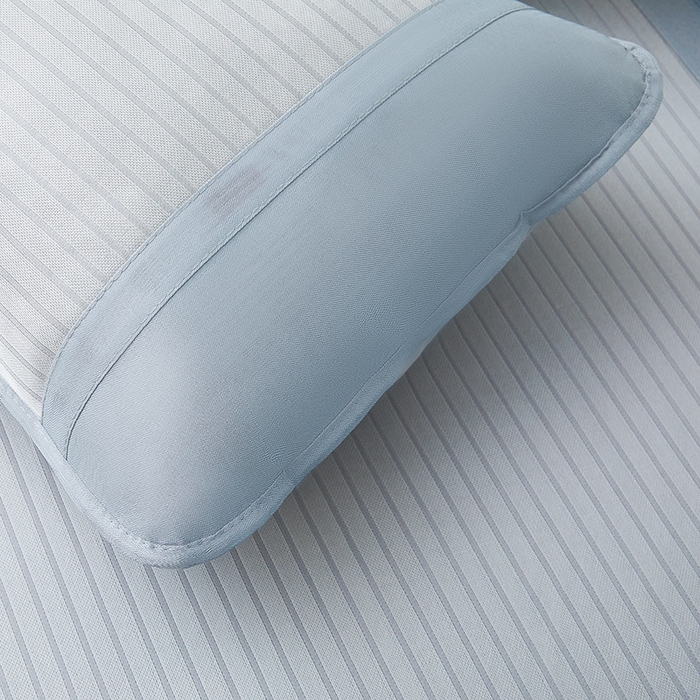 91家纺网 家纺一手货源 找家纺 航途席业 2025新款凉席三明治刺绣可水洗碳光冰丝席宽包边艾香系列 艾香条纹床席款绅士灰