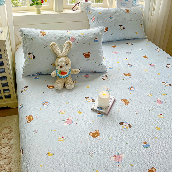 91家纺网 家纺一手货源 找家纺 水木坊 2025新款云感提花双层纱花边床单 生日派对