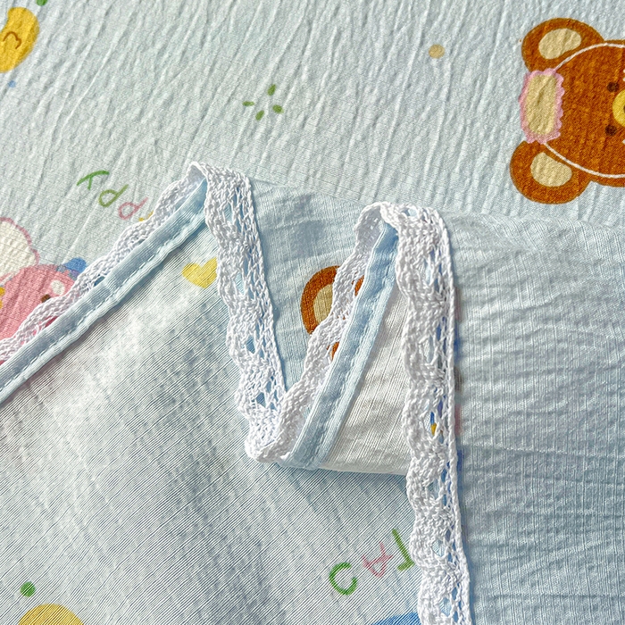 91家纺网 家纺一手货源 找家纺 水木坊 2025新款云感提花双层纱花边床单 生日派对