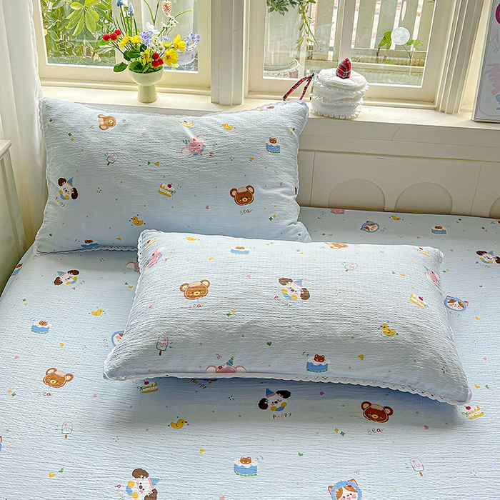 91家纺网 家纺一手货源 找家纺 水木坊 2025新款云感提花双层纱花边床单 生日派对