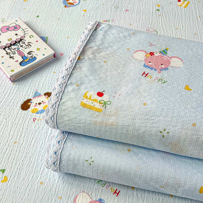 91家纺网 家纺一手货源 找家纺 水木坊 2025新款云感提花双层纱花边床单 生日派对