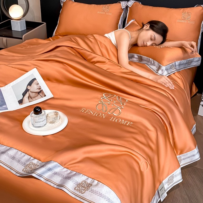 91家纺网 家纺一手货源 找家纺 （总）露梦家纺 2026新款初夏水洗真丝夏被四件套