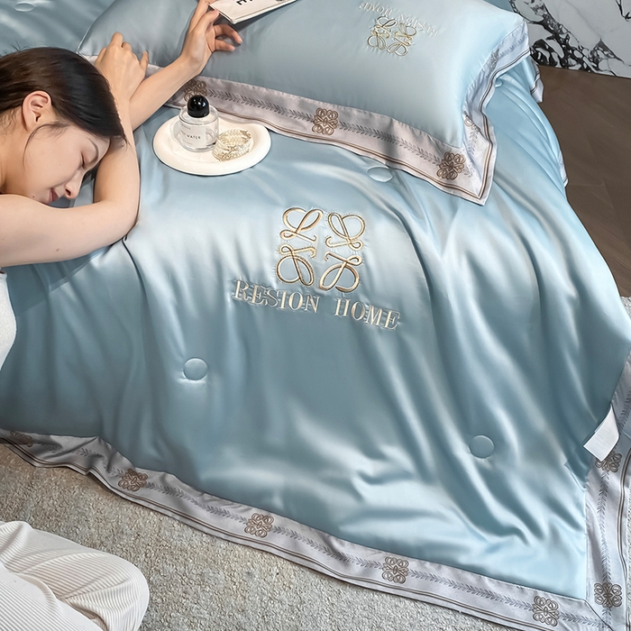 91家纺网 家纺一手货源 找家纺 （总）露梦家纺 2026新款初夏水洗真丝夏被四件套