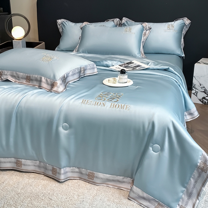 91家纺网 家纺一手货源 找家纺 （总）露梦家纺 2026新款初夏水洗真丝夏被四件套