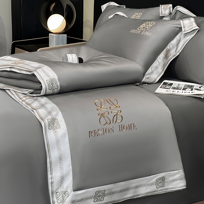 91家纺网 家纺一手货源 找家纺 露梦家纺 2026新款初夏水洗真丝夏被四件套 初夏-高级灰