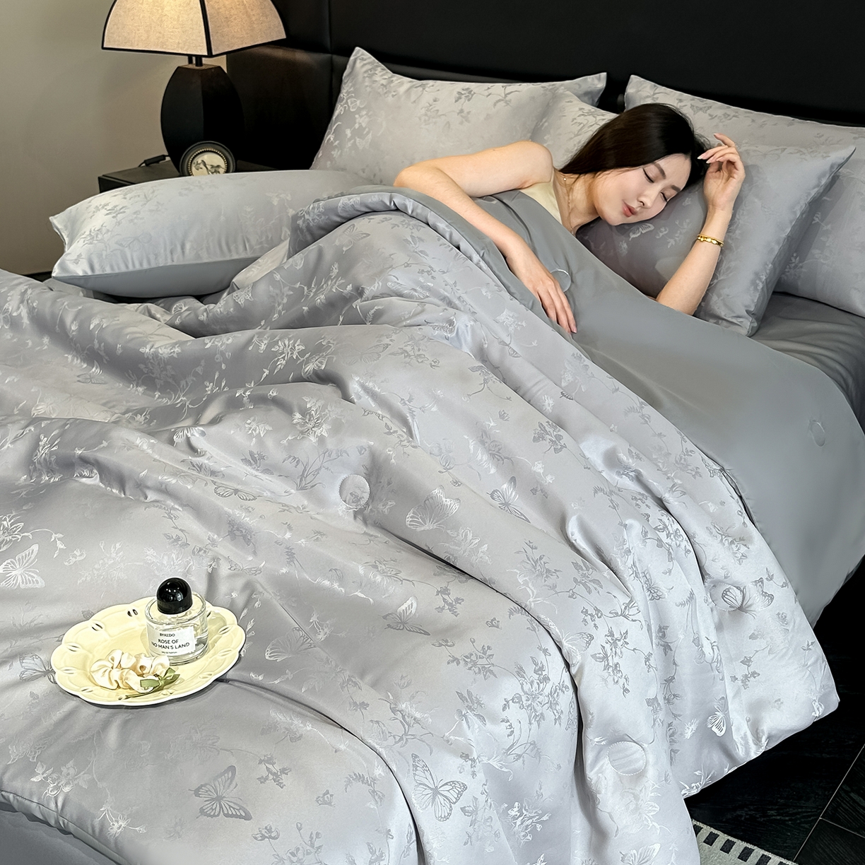 91家纺网 家纺一手货源 找家纺 （总）顺兴家居 2026新款提花水洗真丝夏被空调被四件套