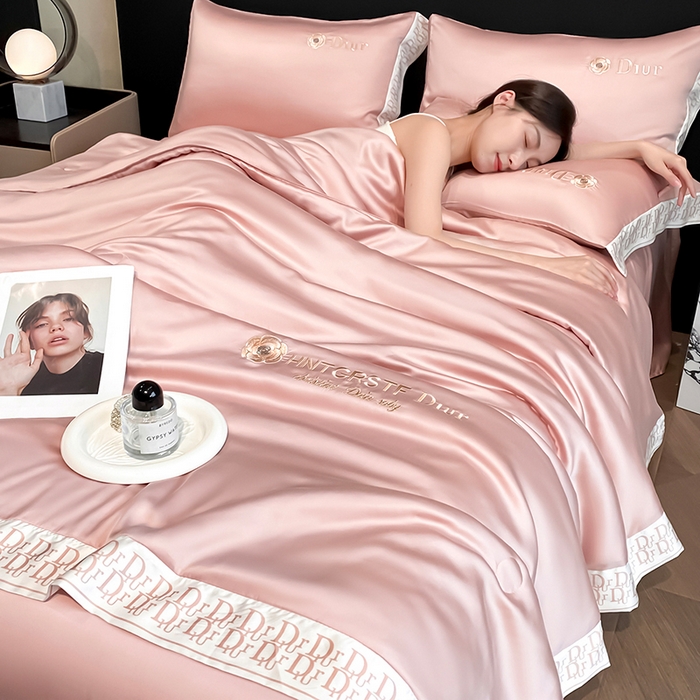 91家纺网 家纺一手货源 找家纺 （总）露梦家纺 2026新款安迪水洗真丝夏被四件套