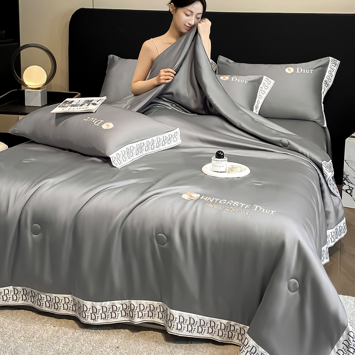 91家纺网 家纺一手货源 找家纺 （总）露梦家纺 2026新款安迪水洗真丝夏被四件套