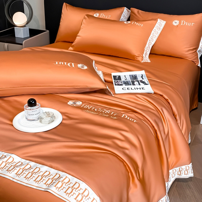 91家纺网 家纺一手货源 找家纺 露梦家纺 2026新款安迪水洗真丝夏被四件套 安迪-玛仕橘