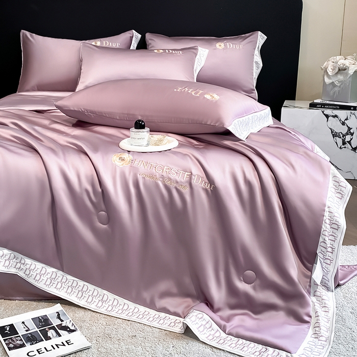 91家纺网 家纺一手货源 找家纺 露梦家纺 2026新款安迪水洗真丝夏被四件套 安迪-香芋紫