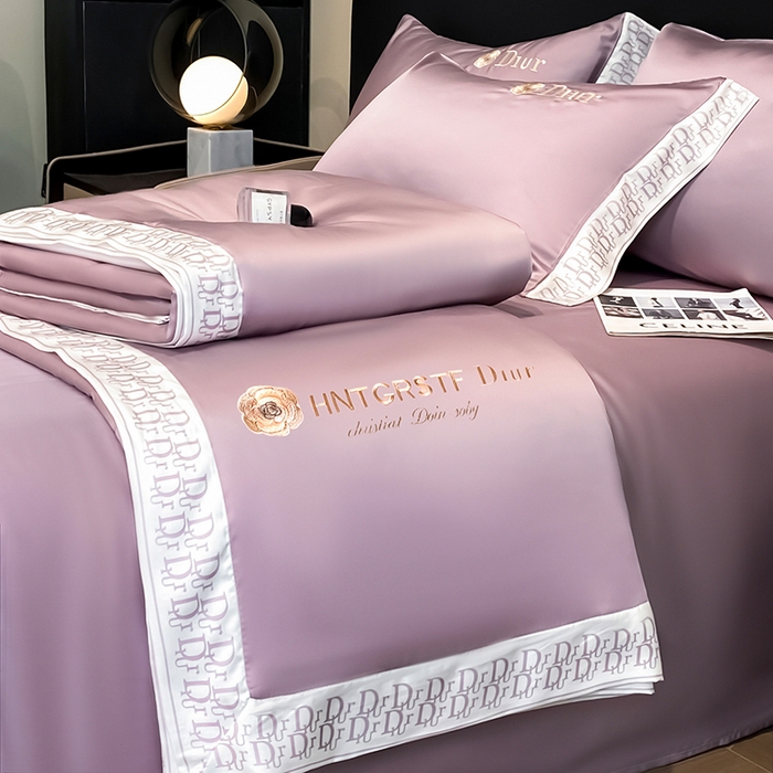 91家纺网 家纺一手货源 找家纺 露梦家纺 2026新款安迪水洗真丝夏被四件套 安迪-香芋紫