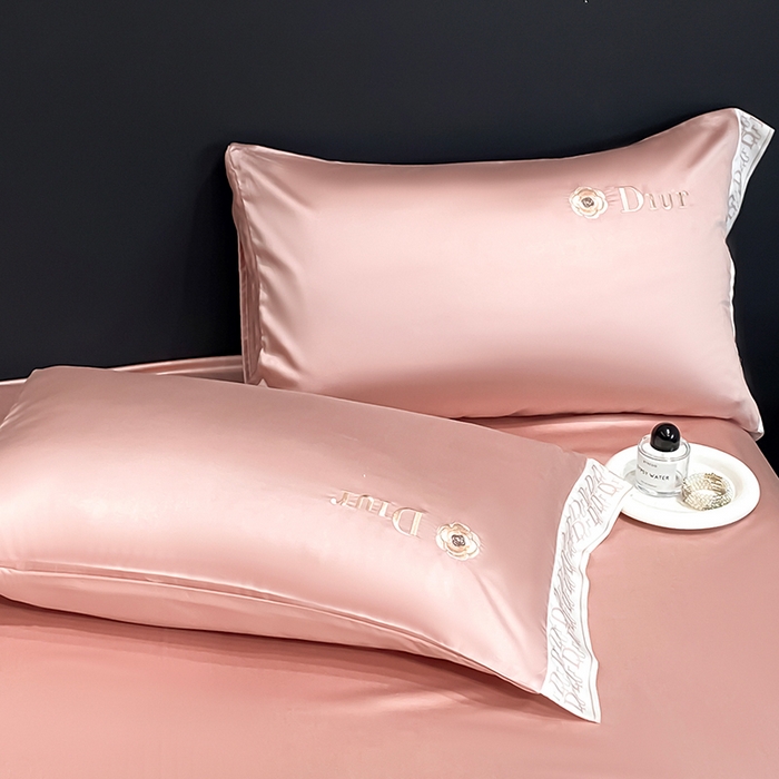 91家纺网 家纺一手货源 找家纺 露梦家纺 2026新款安迪水洗真丝夏被四件套 安迪-胭脂粉