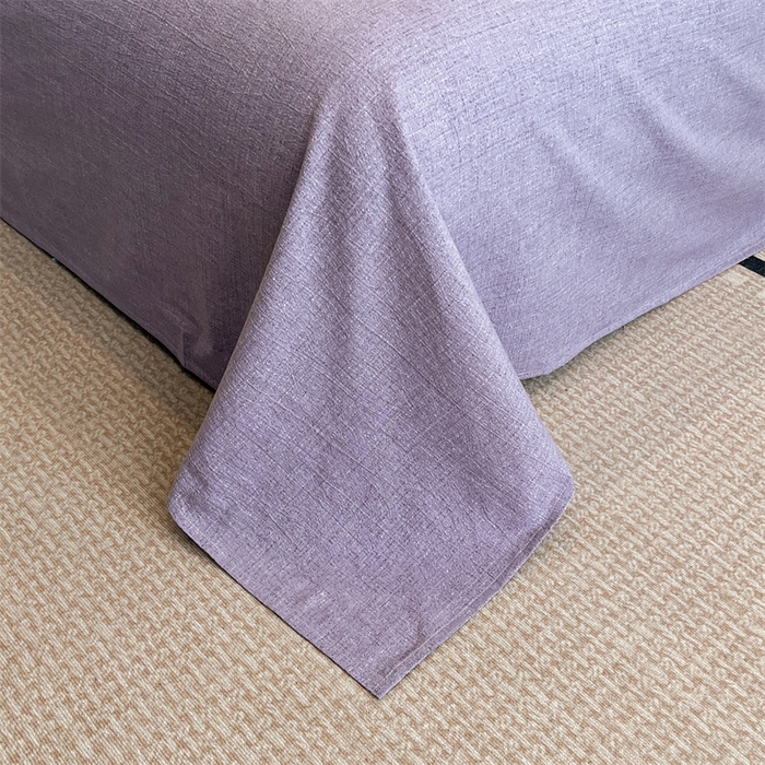 91家纺网 家纺一手货源 找家纺 圣比熊 2026春夏新款A类原麻纽扣四件套加厚被套床单宿舍双人床仿亚麻套件-最新款 南笙