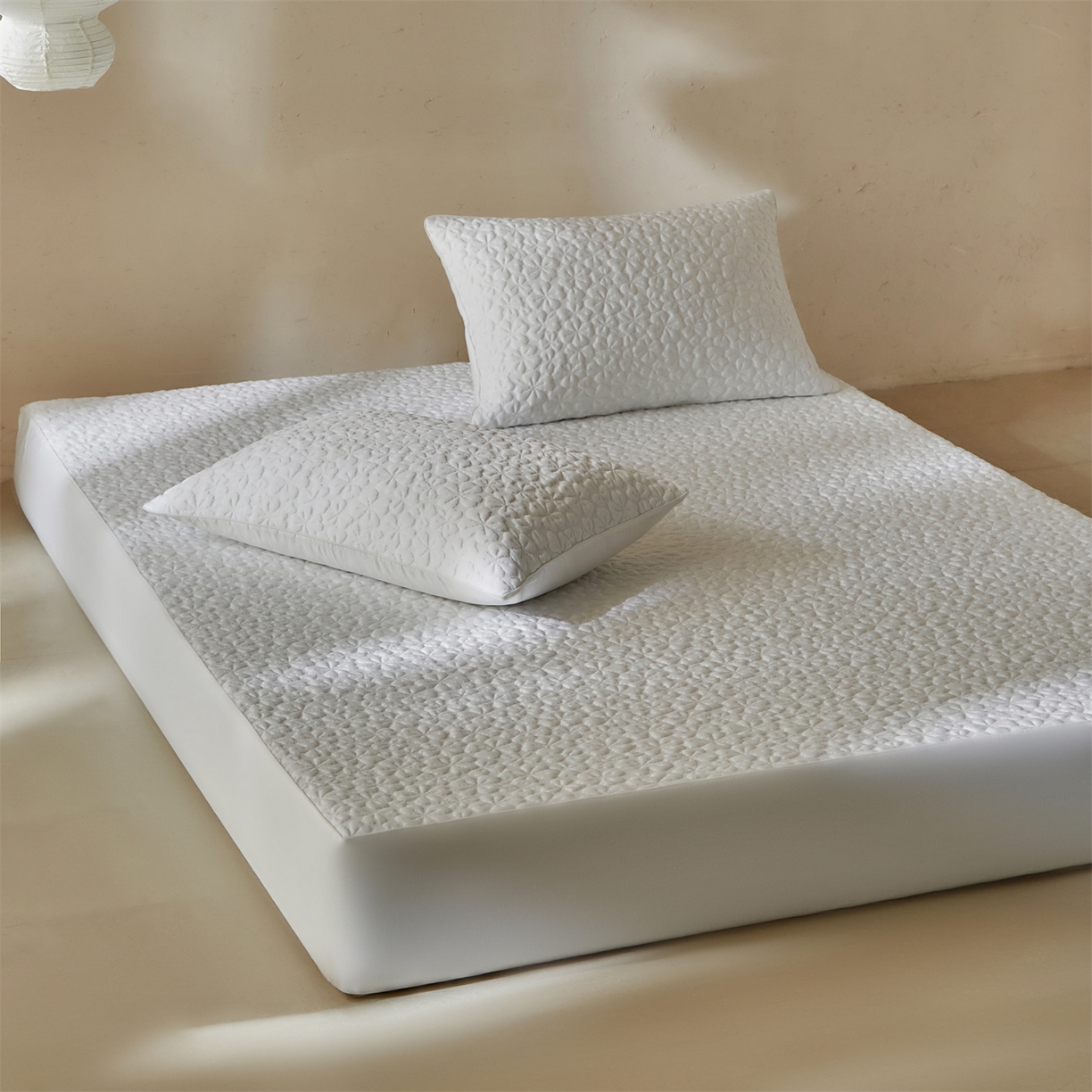 91家纺网 家纺一手货源 找家纺 傲蕾良品  2026新款出口韩国高分子冰丝软凉席【床笠&平铺款】 花间集