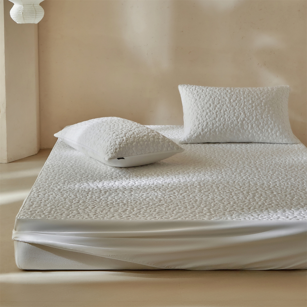 91家纺网 家纺一手货源 找家纺 傲蕾良品  2026新款出口韩国高分子冰丝软凉席【床笠&平铺款】 花间集