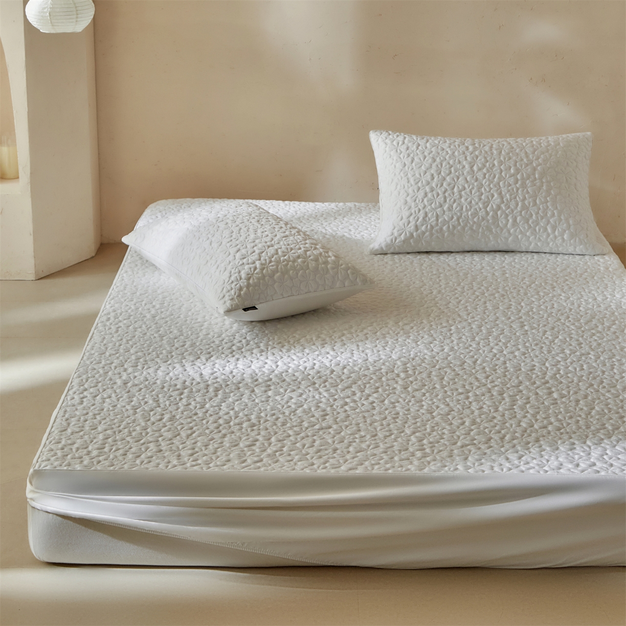 91家纺网 家纺一手货源 找家纺 傲蕾良品  2026新款出口韩国高分子冰丝软凉席【床笠&平铺款】 花间集