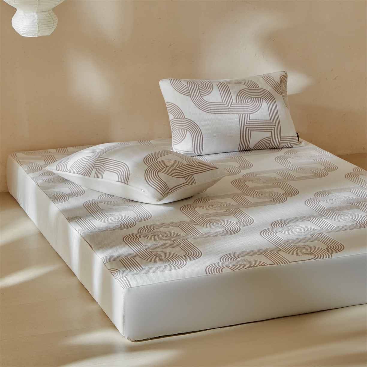 91家纺网 家纺一手货源 找家纺 傲蕾良品  2026新款出口韩国高分子冰丝软凉席【床笠&平铺款】 猪鼻子