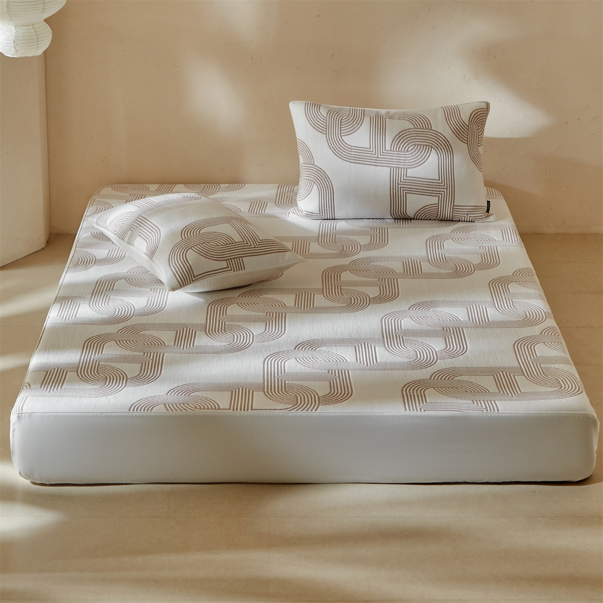 91家纺网 家纺一手货源 找家纺 傲蕾良品  2026新款出口韩国高分子冰丝软凉席【床笠&平铺款】 猪鼻子