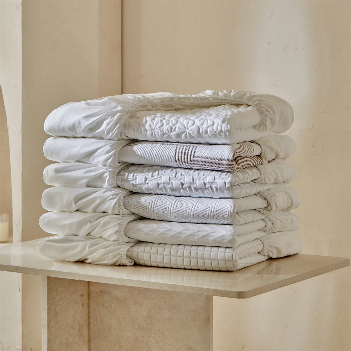 91家纺网 家纺一手货源 找家纺 傲蕾良品  2026新款出口韩国高分子冰丝软凉席【床笠&平铺款】 组合图