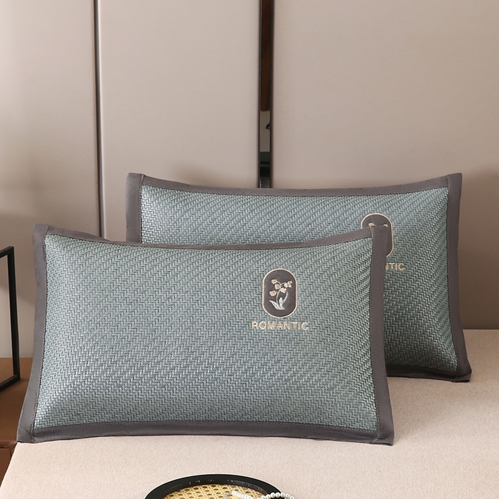 91家纺网 家纺一手货源 找家纺 小牛席业 2026春夏新款霸王藤-铃兰夏凉枕 枕头枕芯 霸王藤铃兰【夏凉枕】-蓝色