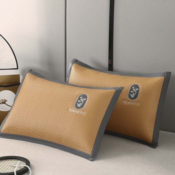 91家纺网 家纺一手货源 找家纺 小牛席业 2026春夏新款霸王藤-铃兰夏凉枕 枕头枕芯 霸王藤铃兰【夏凉枕】-黄色