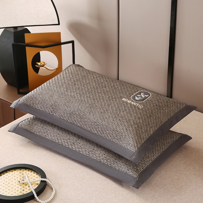 91家纺网 家纺一手货源 找家纺 小牛席业 2026春夏新款霸王藤-铃兰夏凉枕 枕头枕芯 霸王藤铃兰【夏凉枕】-灰色