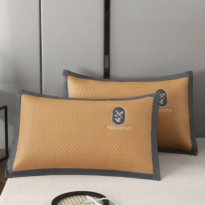 91家纺网 家纺一手货源 找家纺 小牛席业 2026春夏新款霸王藤-铃兰夏凉枕 枕头枕芯 霸王藤铃兰【夏凉枕】-黄色