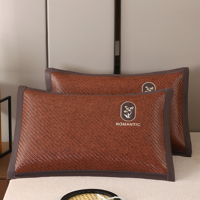 91家纺网 家纺一手货源 找家纺 小牛席业 2026春夏新款霸王藤-铃兰夏凉枕 枕头枕芯 霸王藤铃兰【夏凉枕】-咖色