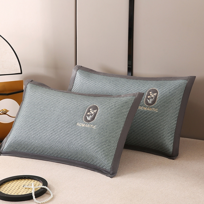 91家纺网 家纺一手货源 找家纺 小牛席业 2026春夏新款霸王藤-铃兰夏凉枕 枕头枕芯 霸王藤铃兰【夏凉枕】-蓝色