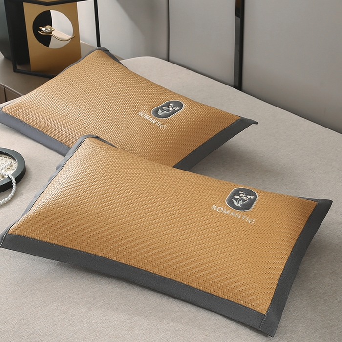 91家纺网 家纺一手货源 找家纺 小牛席业 2026春夏新款霸王藤-铃兰夏凉枕 枕头枕芯 霸王藤铃兰【夏凉枕】-黄色