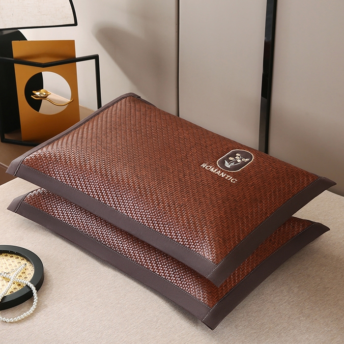 91家纺网 家纺一手货源 找家纺 小牛席业 2026春夏新款霸王藤-铃兰夏凉枕 枕头枕芯 霸王藤铃兰【夏凉枕】-咖色