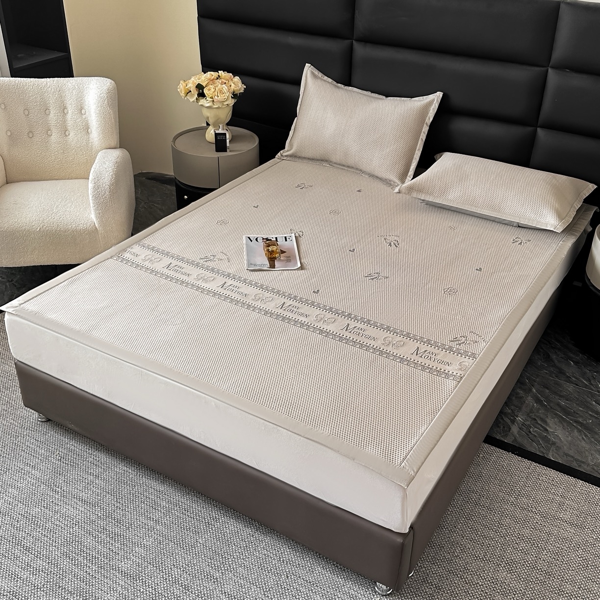 91家纺网 家纺一手货源 找家纺 （总）栩裕纺织 2026新款清纱菱纹豆豆席凉席