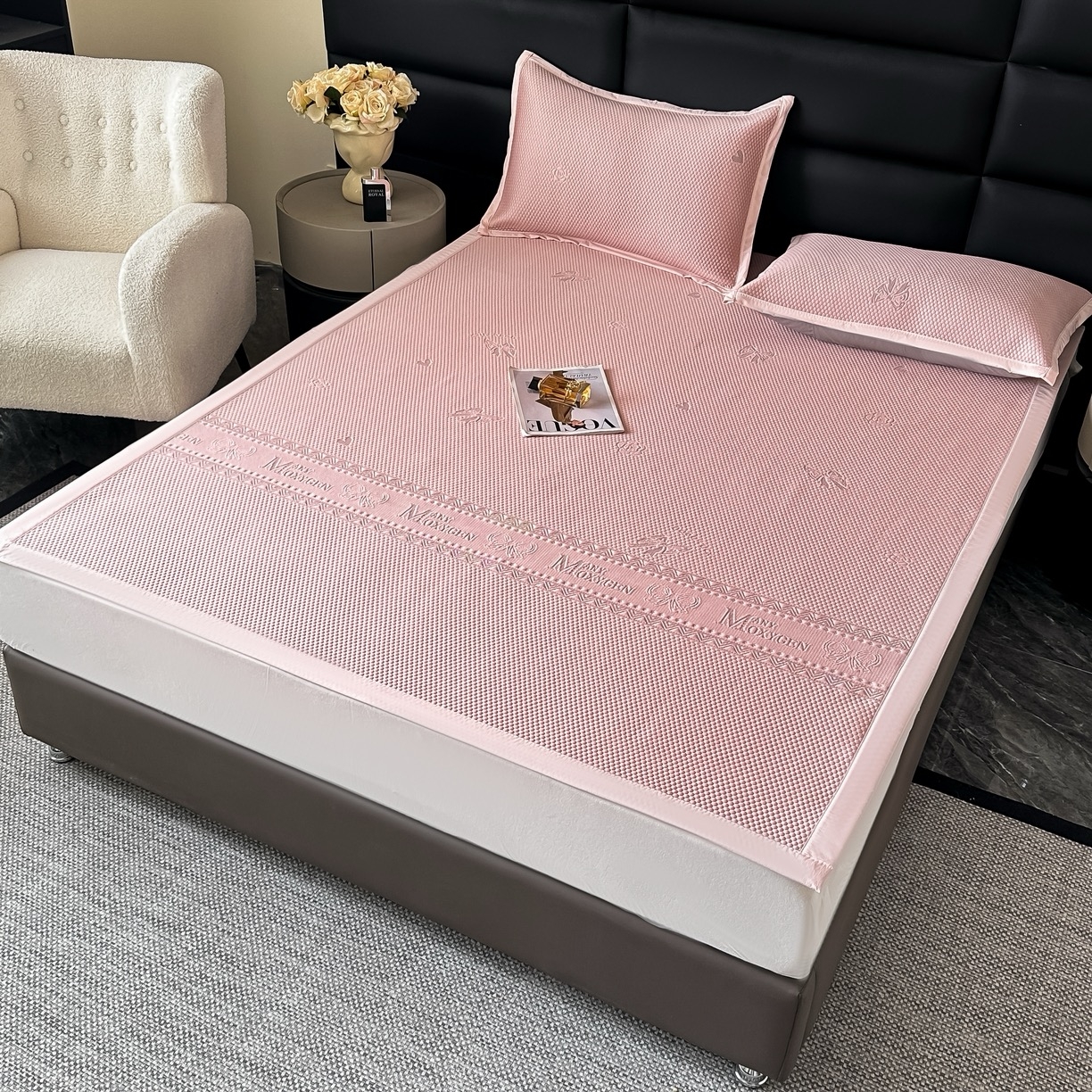 91家纺网 家纺一手货源 找家纺 （总）栩裕纺织 2026新款清纱菱纹豆豆席凉席,蝴蝶结粉,蝴蝶结咖,蝴蝶结蓝,蝴蝶结绿,蝴蝶结灰,高级灰,卡其色,菱格蓝,樱花粉