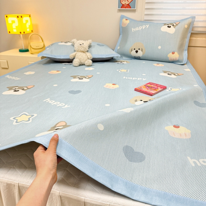 91家纺网 家纺一手货源 找家纺 慕尚家纺 2026新款凉感冰丝凉席席子 旺财