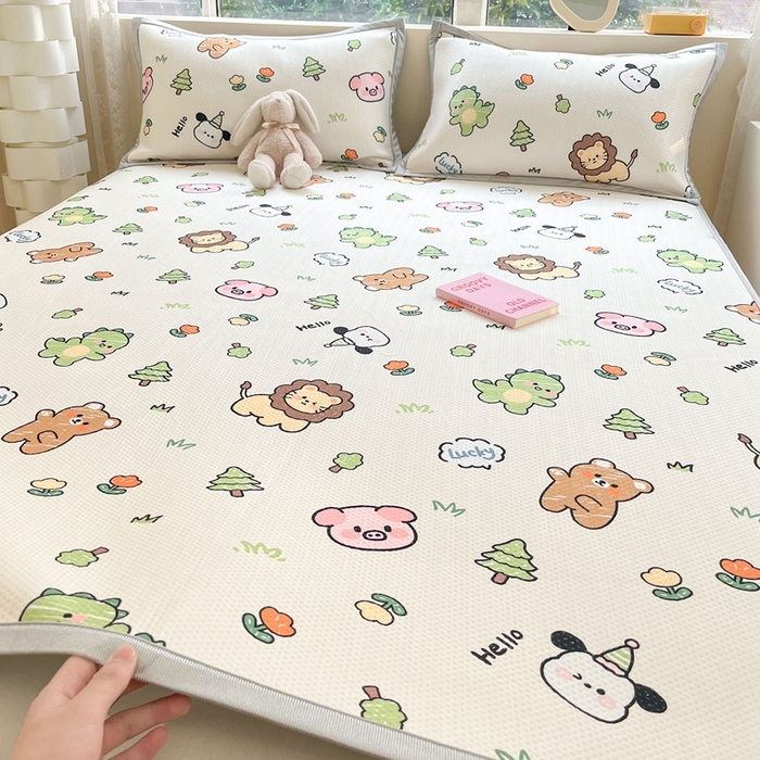 慕尚家纺 2026新款凉感冰丝凉席席子 动物城