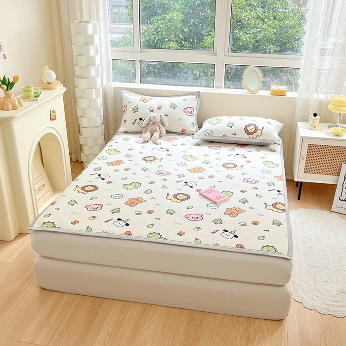 91家纺网 家纺一手货源 找家纺 慕尚家纺 2026新款凉感冰丝凉席席子 动物城