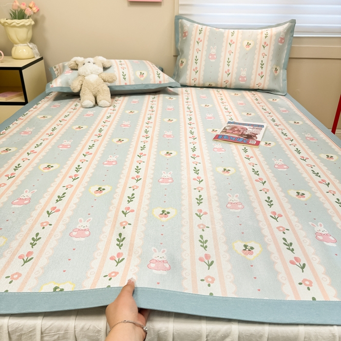 慕尚家纺 2026新款凉感冰丝凉席席子 花园兔