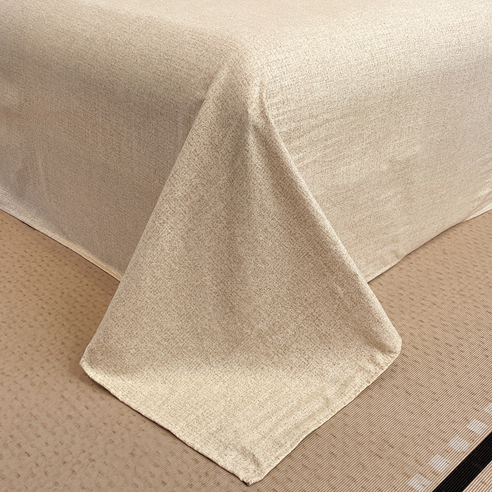 91家纺网 家纺一手货源 找家纺 梦舒羽 2026春夏新款A类原麻纽扣四件套加厚被套床单宿舍双人床仿亚麻套件-最新款 花盏如约