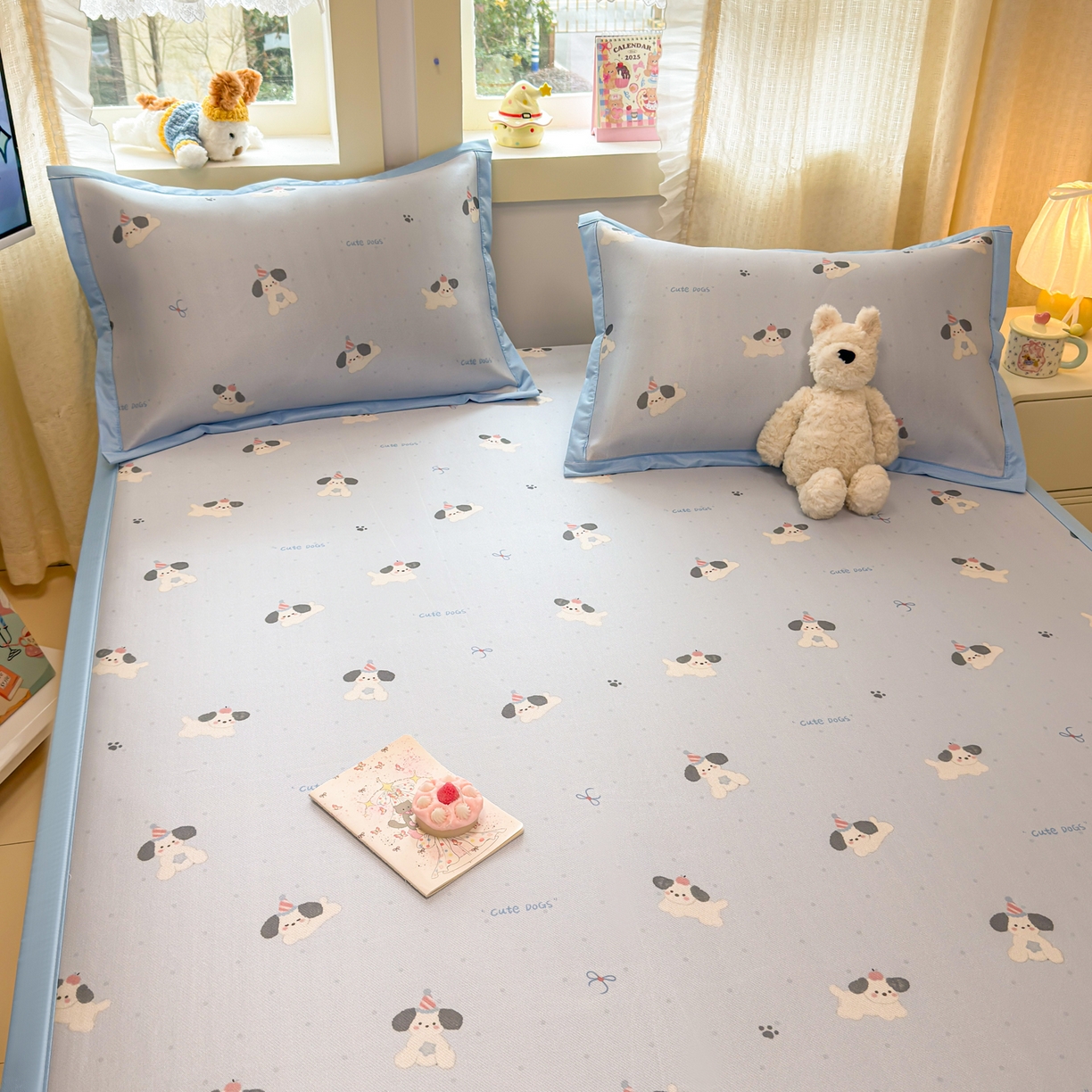 91家纺网 家纺一手货源 找家纺 慕尚家纺 2026新款凉感冰丝凉席席子 欢乐狗