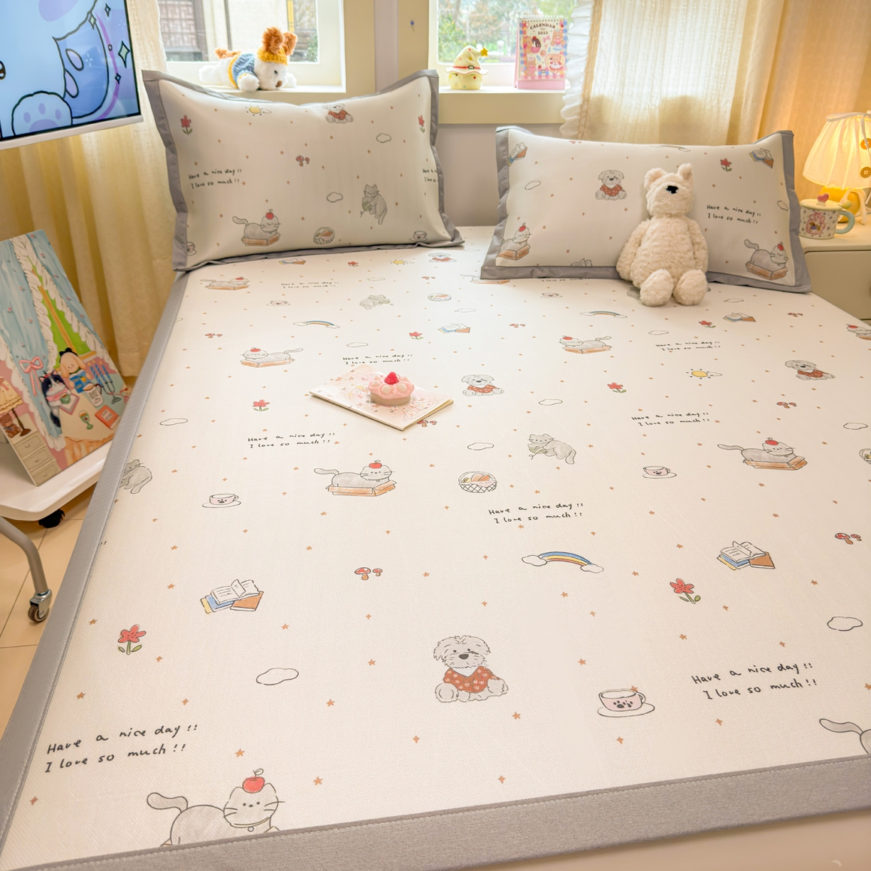 91家纺网 家纺一手货源 找家纺 慕尚家纺 2026新款凉感冰丝凉席席子 进宝